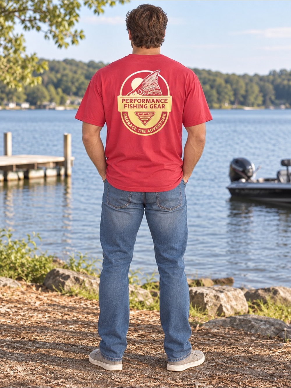 Columbia Red Short-Sleeve Performance Fishing Tee size XXL fishing!